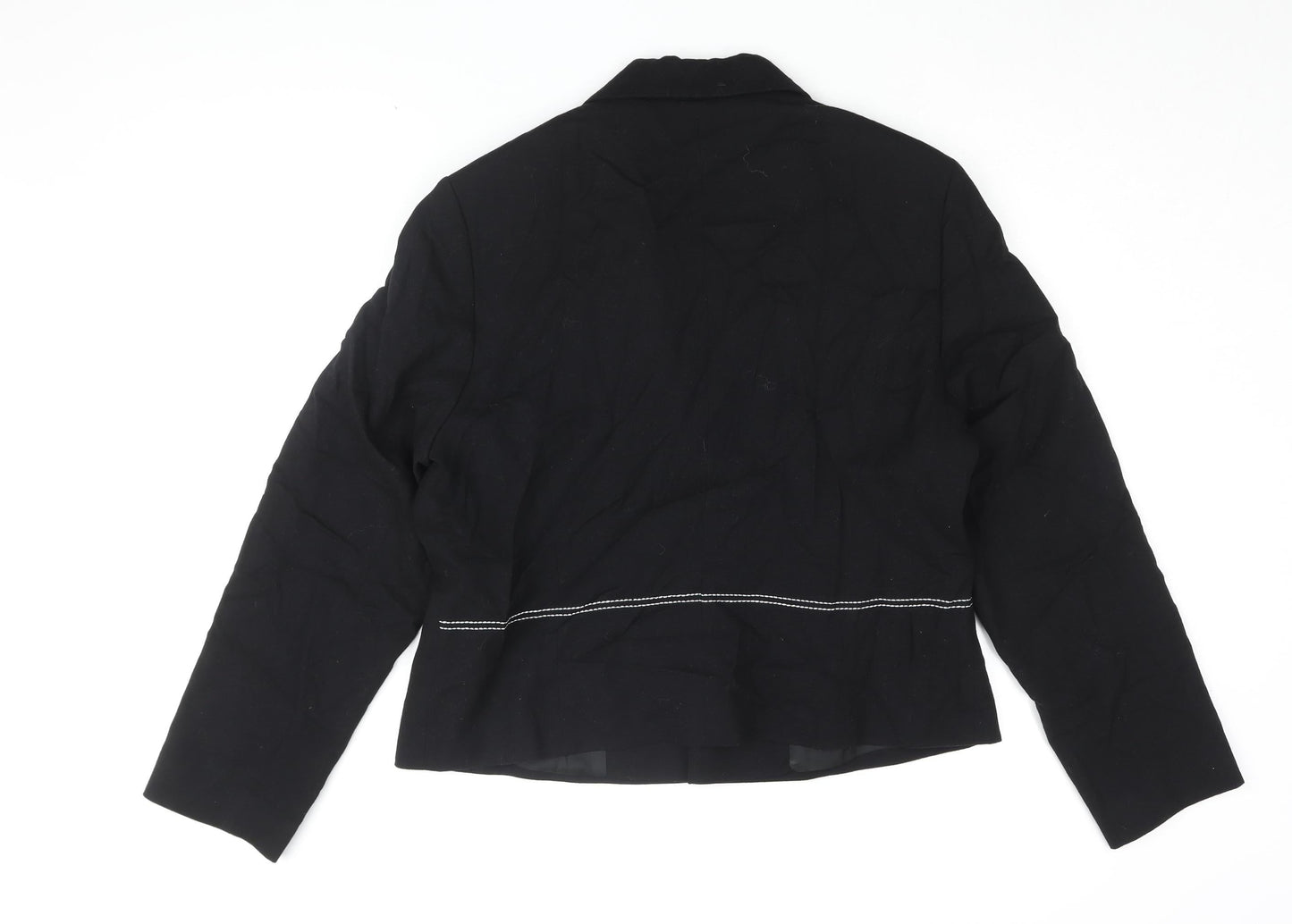 Max Pierre Women's Black Wool Blazer Size 16
