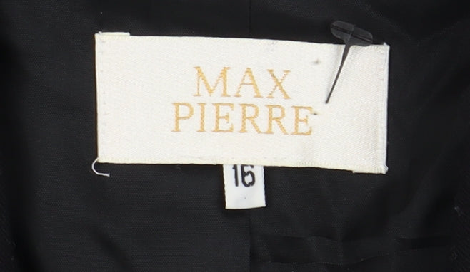 Max Pierre Women's Black Wool Blazer Size 16
