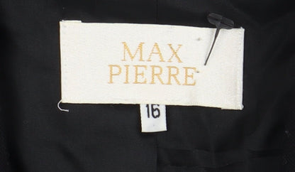 Max Pierre Women's Black Wool Blazer Size 16