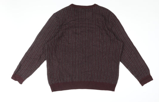 RJR John Rocha Men's Red XL Geometric Pullover Jumper