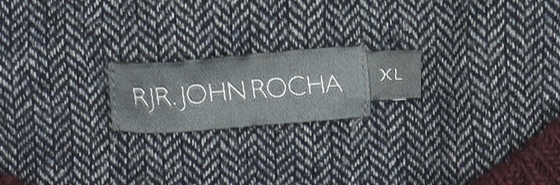 RJR John Rocha Men's Red XL Geometric Pullover Jumper