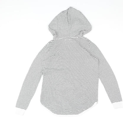 Joules Girls Striped Hoodie, White/Black, 11-12 Years, Pullover