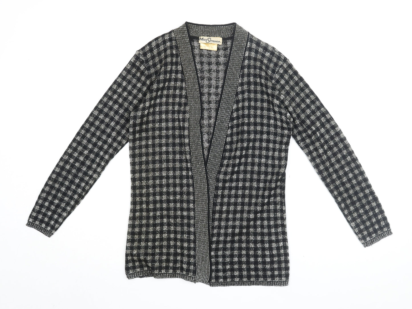 Miss Straven Women's Black Check Cardigan Size 18