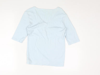 Womens UK Size M United Colors of Benetton Blue Basic T-Shirt