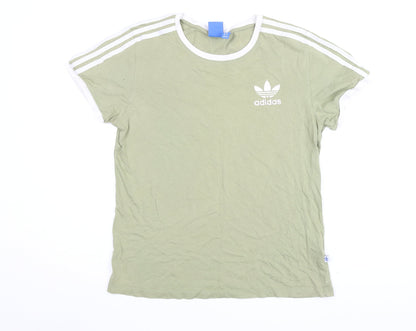 Womens UK Size 6 adidas Green Jersey T-Shirt