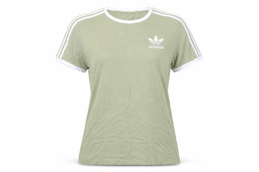 Front view of Adidas Women's Green Jersey T-Shirt, size 6, Casual
