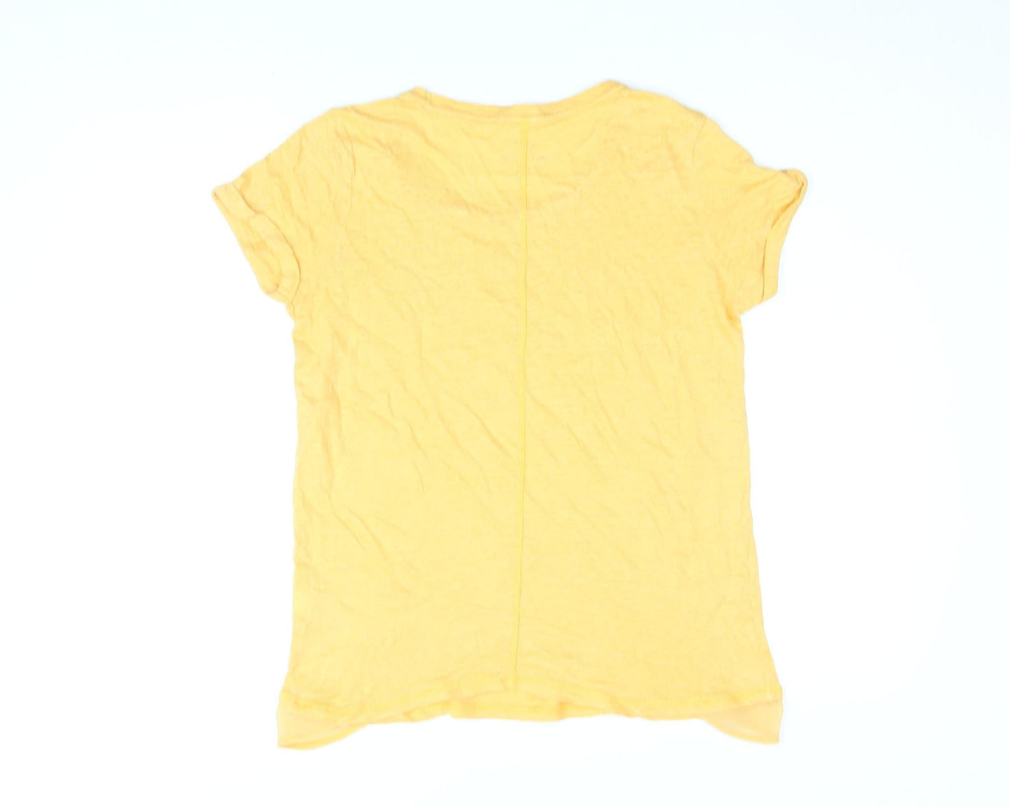 Womens UK Size 12 NEXT Yellow Basic T-Shirt