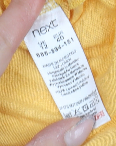 Womens UK Size 12 NEXT Yellow Basic T-Shirt