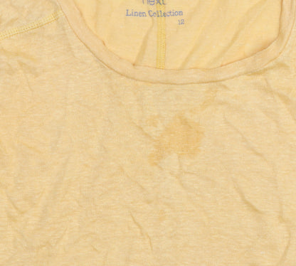 Womens UK Size 12 NEXT Yellow Basic T-Shirt