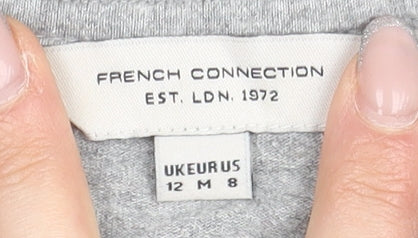 French Connection Women's Grey Crew Neck Basic Tee Size 12