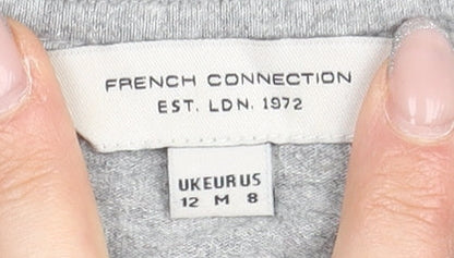 French Connection Women's Grey Crew Neck Basic Tee Size 12