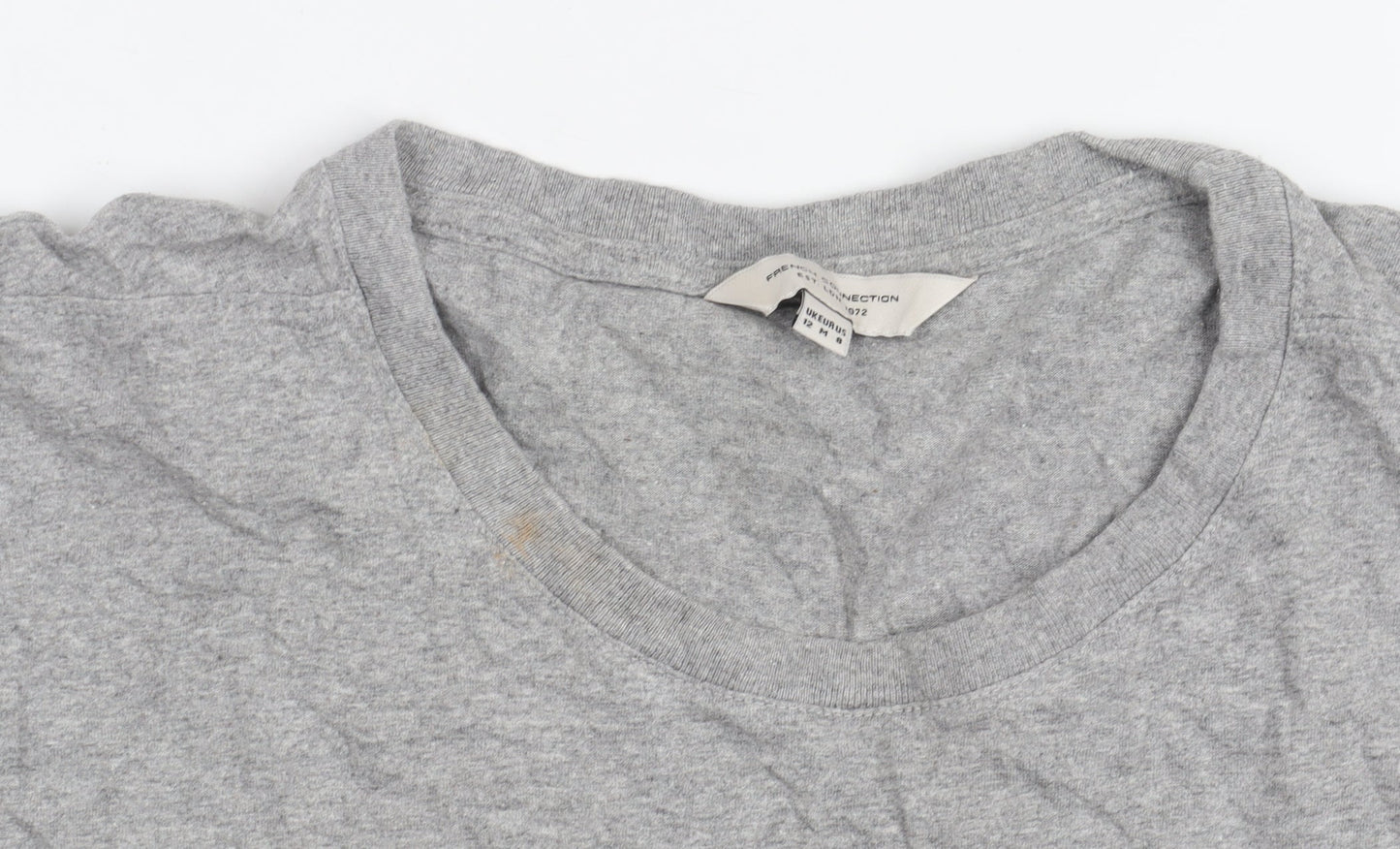 French Connection Women's Grey Crew Neck Basic Tee Size 12