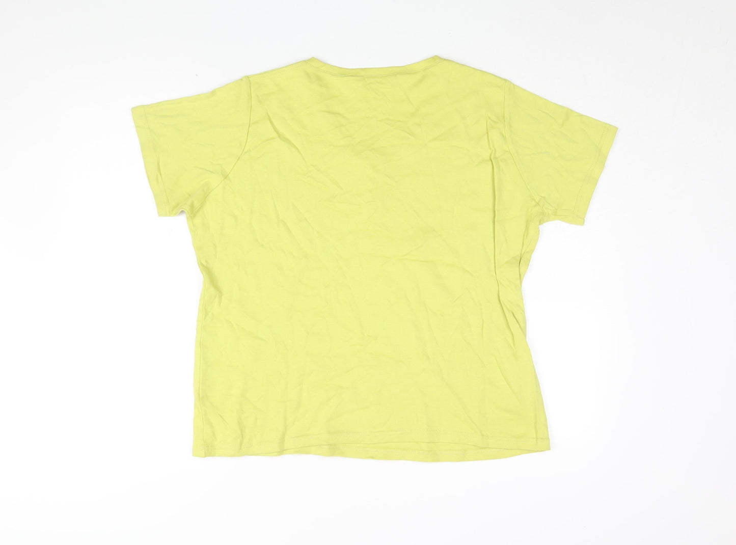EWM Women's Yellow V-Neck T-Shirt Size 18-20