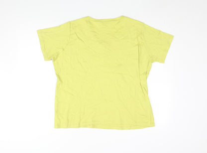EWM Women's Yellow V-Neck T-Shirt Size 18-20