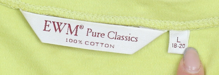 EWM Women's Yellow V-Neck T-Shirt Size 18-20