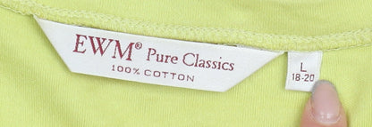 EWM Women's Yellow V-Neck T-Shirt Size 18-20