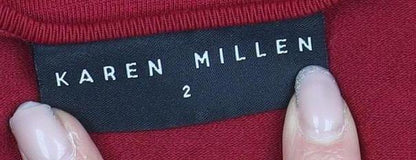 Karen Millen Women's Red Blouse, Size 4 - Elegant V-Neck