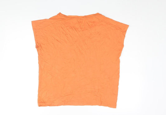 Great Plains Women's Orange Basic T-Shirt Size 12