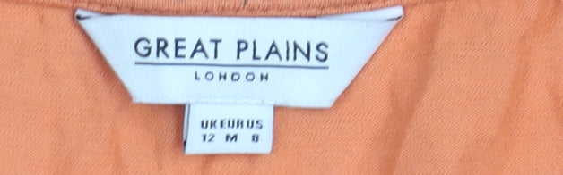 Great Plains Women's Orange Basic T-Shirt Size 12