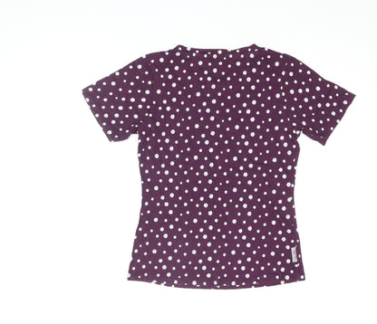 Peter Storm Women's Purple Polka Dot T-Shirt Size 8