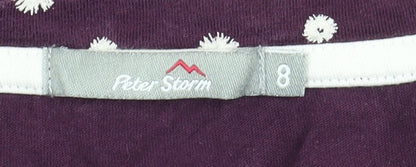 Peter Storm Women's Purple Polka Dot T-Shirt Size 8