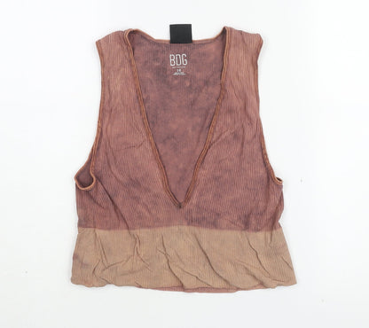 Womens UK Size L BDG Brown Basic Tank