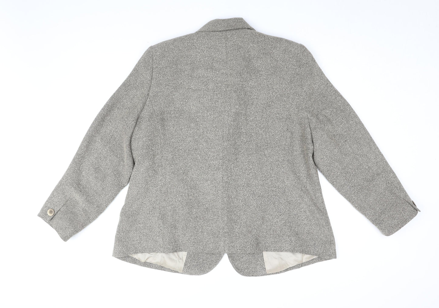 Ann Harvey Women's Grey Blazer Size 16 Two-Button