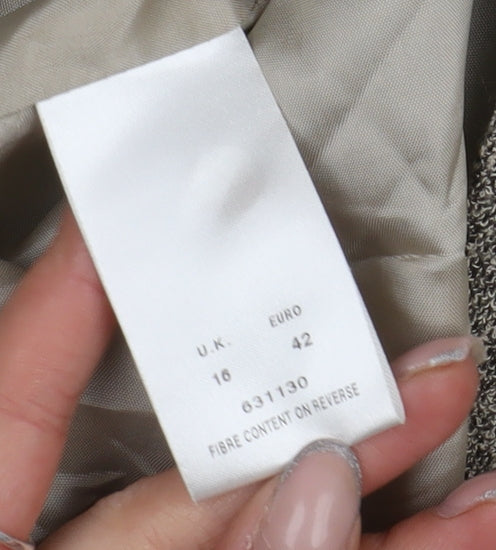 Ann Harvey Women's Grey Blazer Size 16 Two-Button