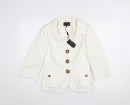 Next Women's Ivory Blazer UK 12 3/4 Sleeve