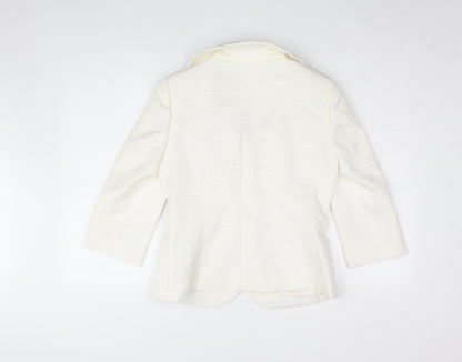 Next Women's Ivory Blazer UK 12 3/4 Sleeve