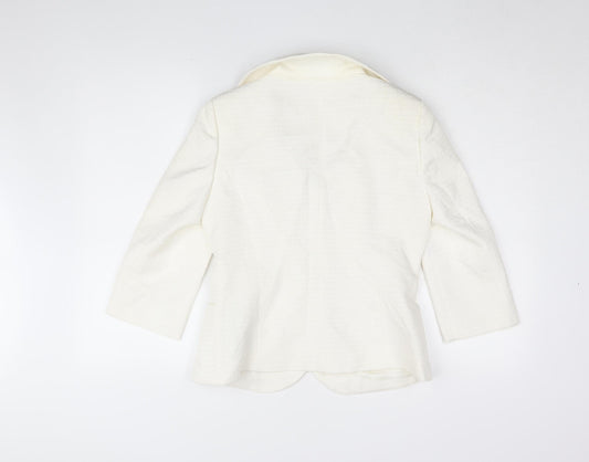 Next Women's Ivory Blazer UK 12 3/4 Sleeve