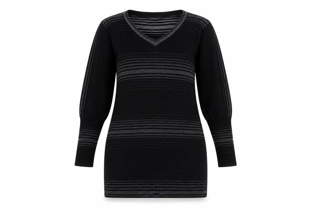 Femme Women's Black Striped Jumper Dress, L