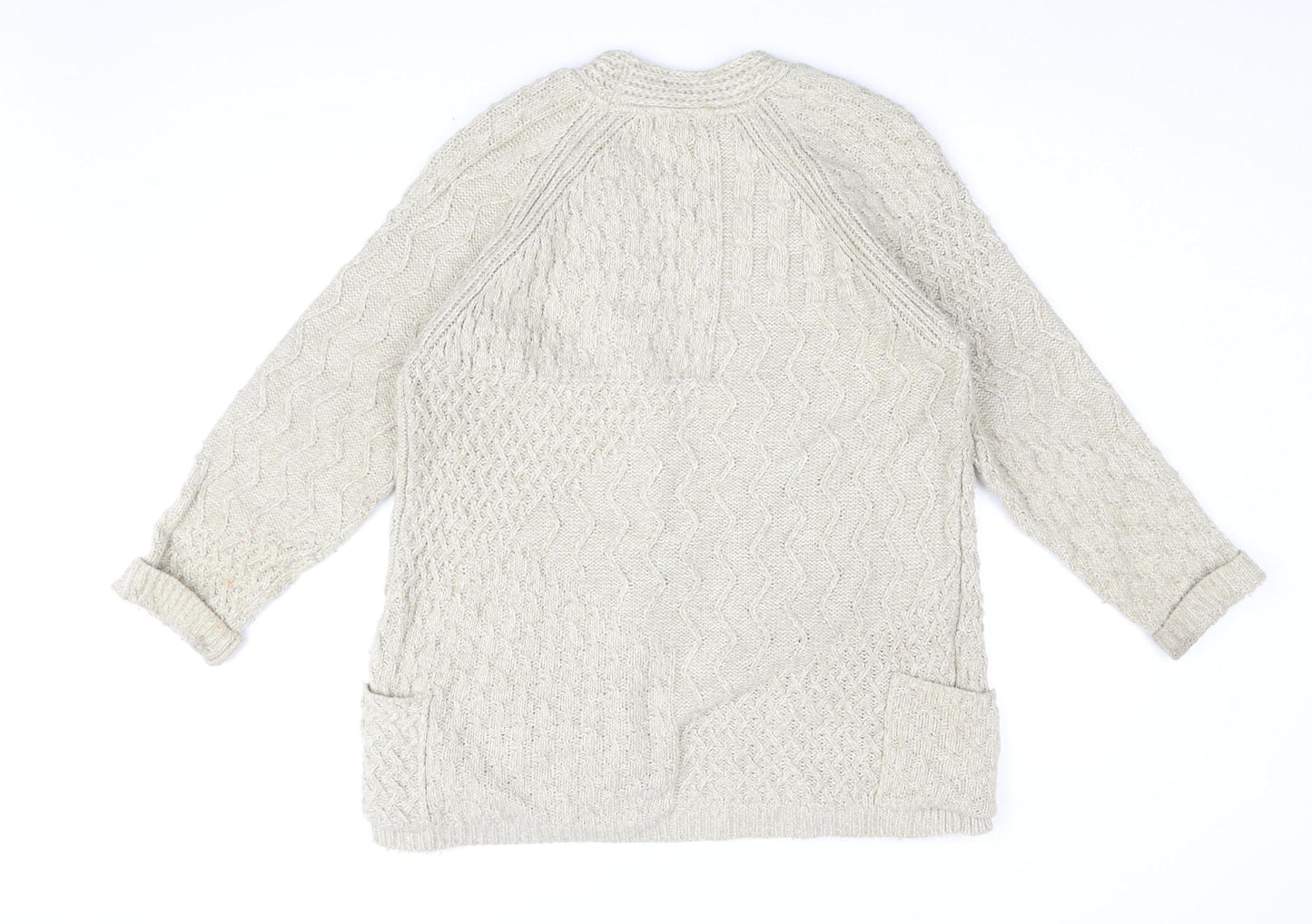 Womens UK Size 10 NEXT Beige Cardigan Jumper