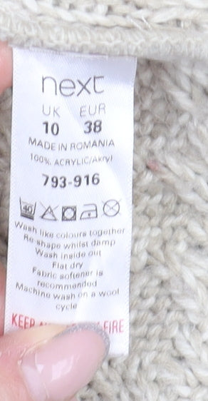 Womens UK Size 10 NEXT Beige Cardigan Jumper