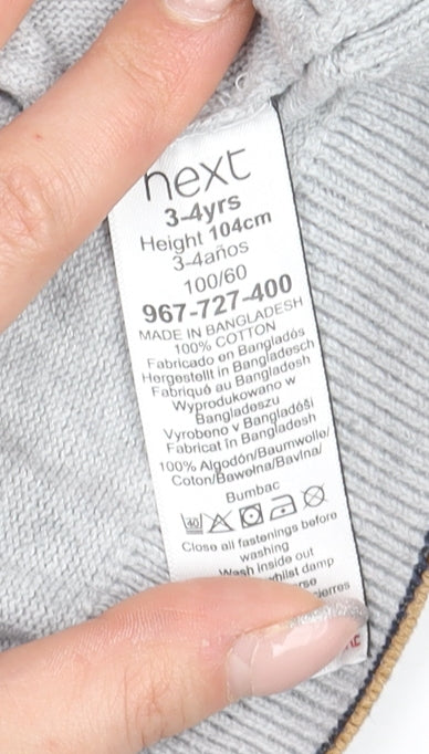 Next Boys Grey Cotton Basic Jacket 3-4 Years