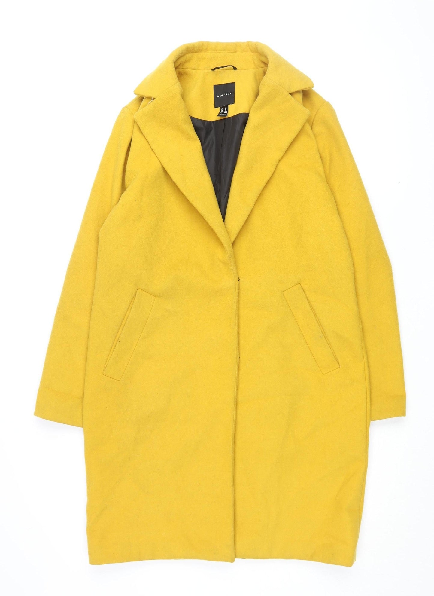 New Look Women's Yellow Overcoat - Size 10