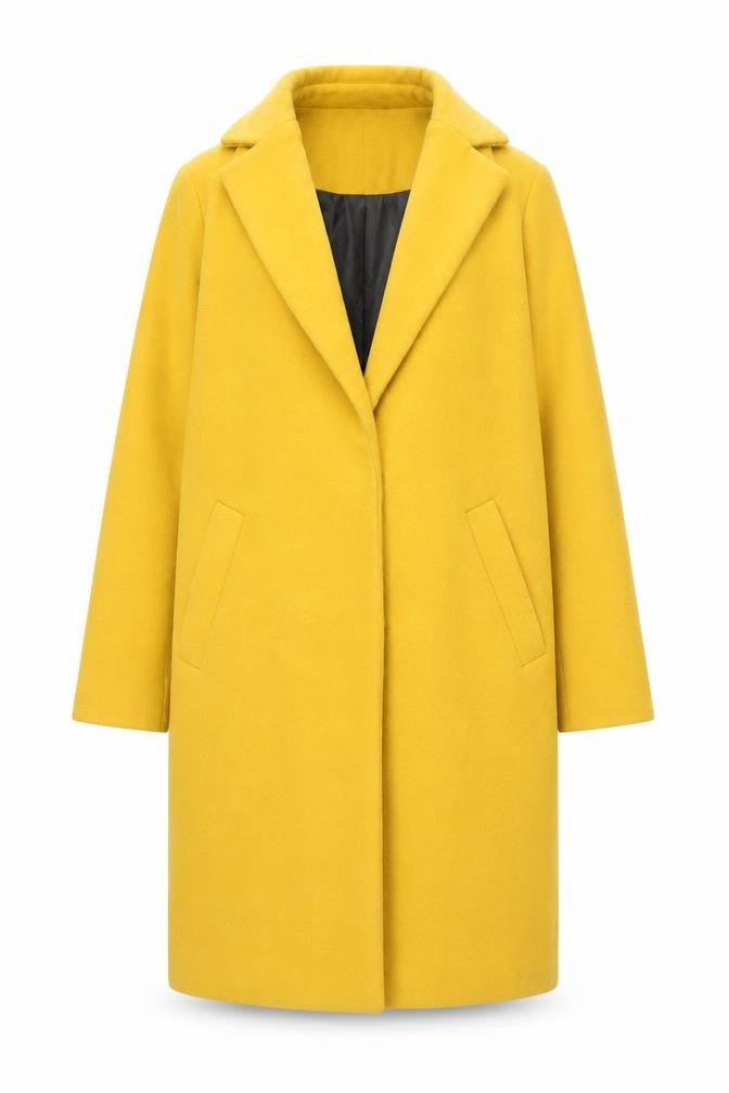 New Look Women's Yellow Overcoat - Size 10