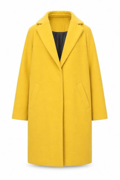New Look Women's Yellow Overcoat - Size 10