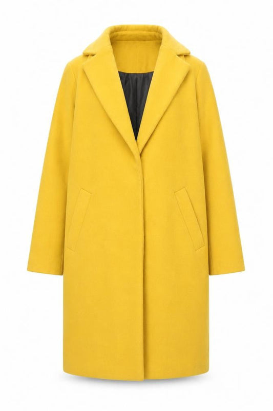 New Look Women's Yellow Overcoat - Size 10
