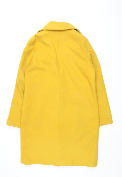 New Look Women's Yellow Overcoat - Size 10