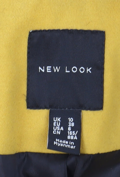 New Look Women's Yellow Overcoat - Size 10
