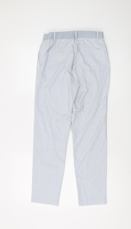 Womens UK Size S Uniqlo Regular Fit Dress Pants Blue Trousers