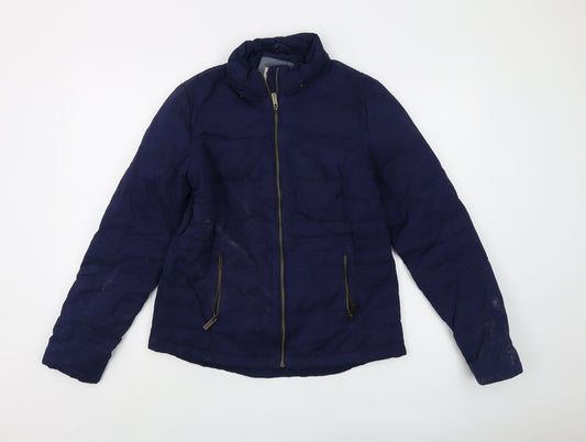 FatFace Women's Blue Puffer Jacket, Size 12, Zip Casual