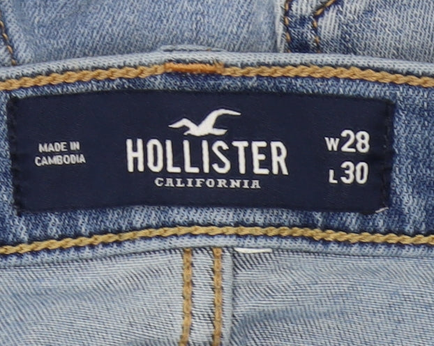 Hollister Women's Blue Skinny Distressed Jeans Size 28