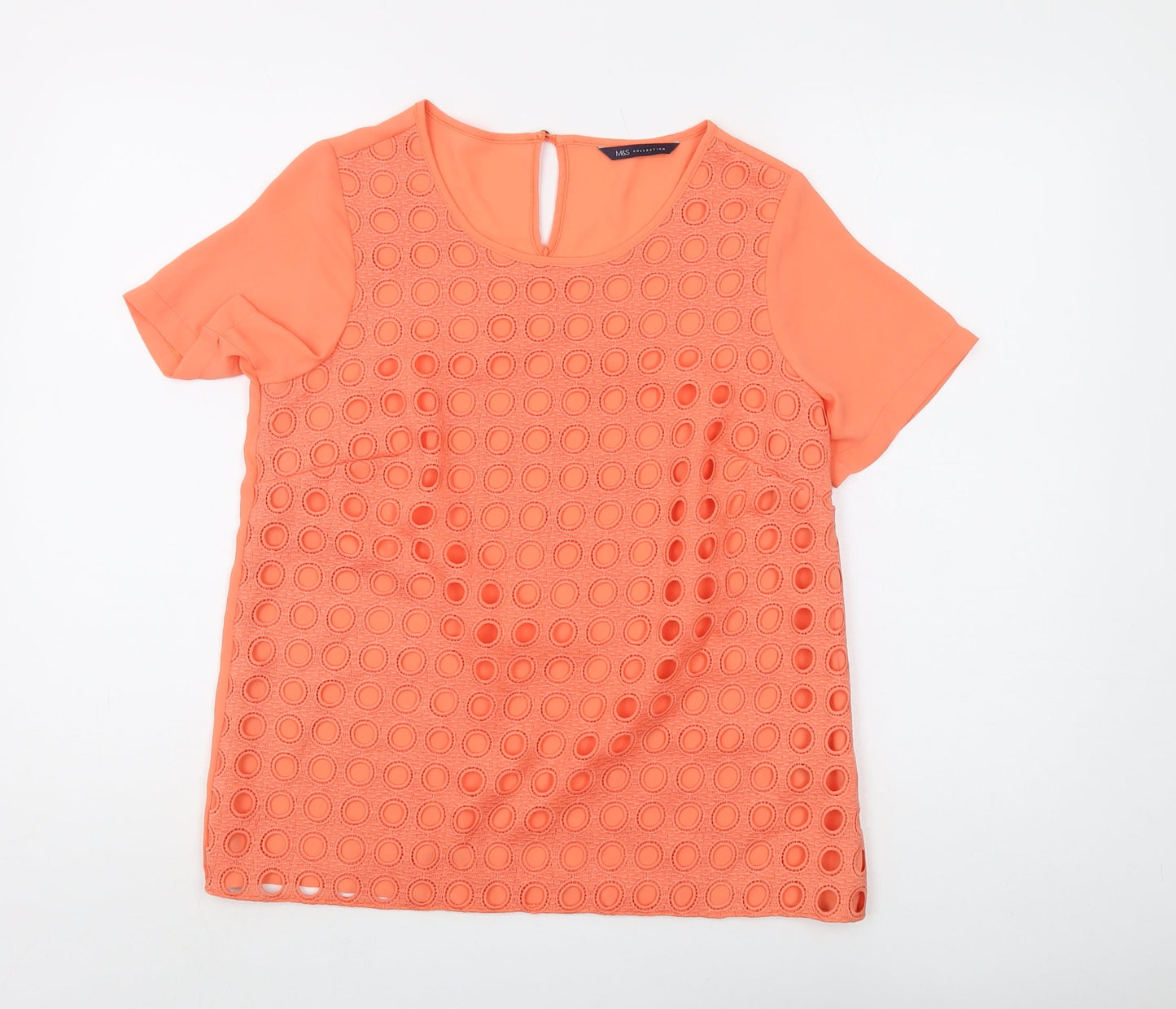 Womens UK Size 10 Marks and Spencer Orange Basic Blouse
