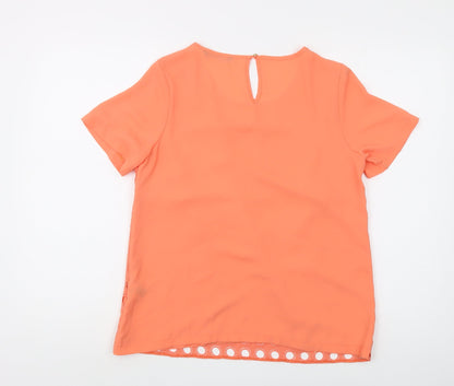 Womens UK Size 10 Marks and Spencer Orange Basic Blouse