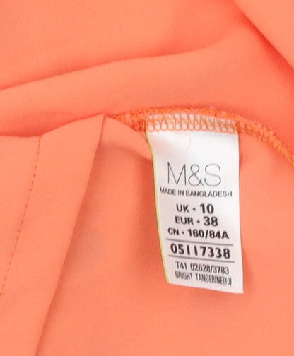 Womens UK Size 10 Marks and Spencer Orange Basic Blouse