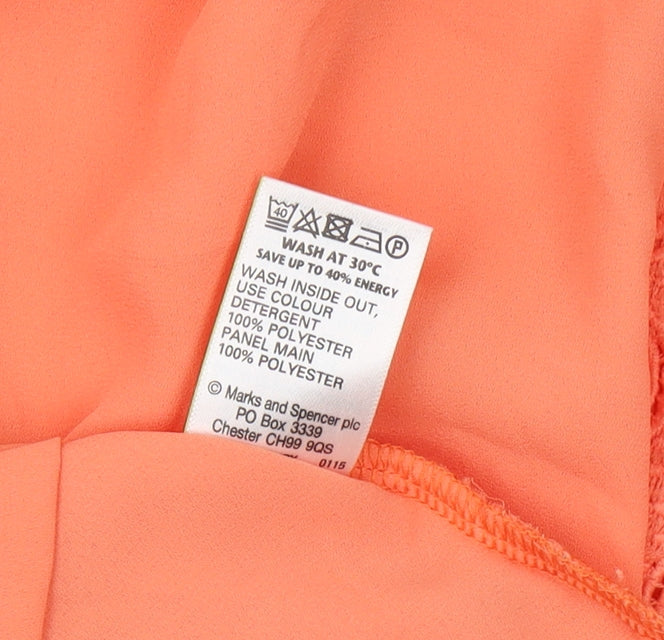 Womens UK Size 10 Marks and Spencer Orange Basic Blouse