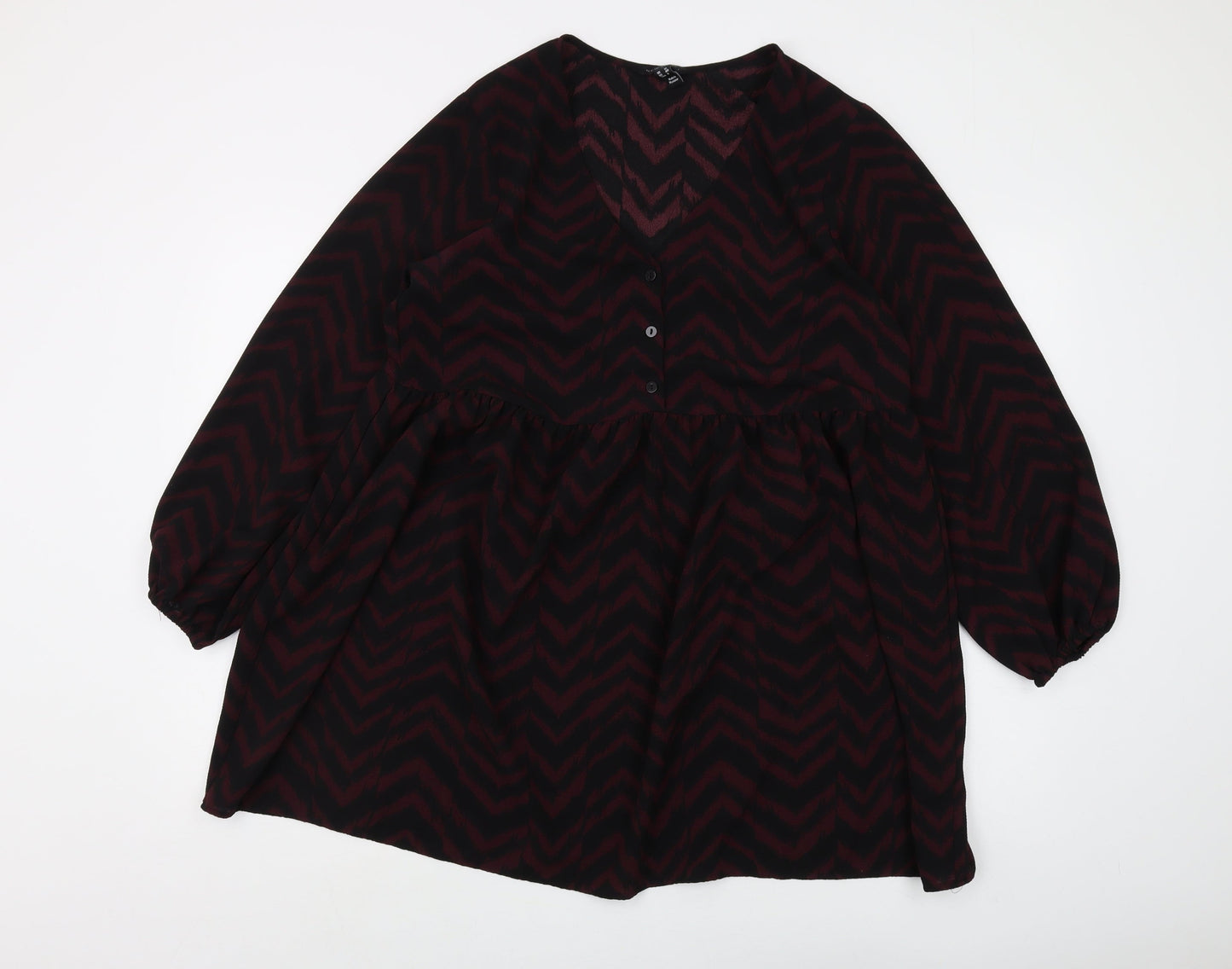 Womens UK Size 12 New Look Black Tunic Blouse