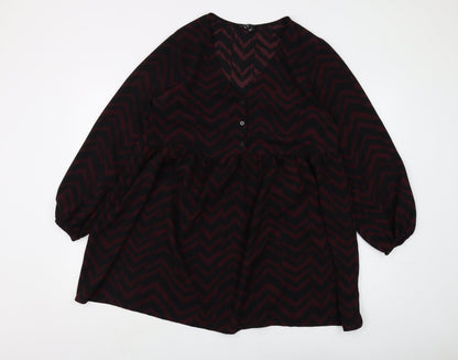 Womens UK Size 12 New Look Black Tunic Blouse